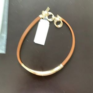 Lauren Ralph Lauren leather and gold necklace